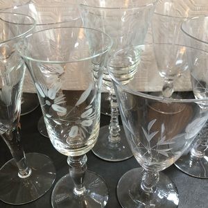 Vintage Etched Crystal Stemware